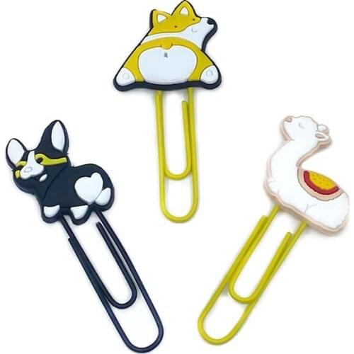 8pcs Cute Animals Corgi Dog Bookmarks for Book Paper Clips Page Holder School Teacher Stationery Office Supply Xmas Gift