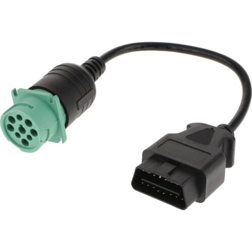 9 Pin Male To 16 Pin Female OBD II Adapter Diagnostic Cable For Diesel Truck Car Accessories
