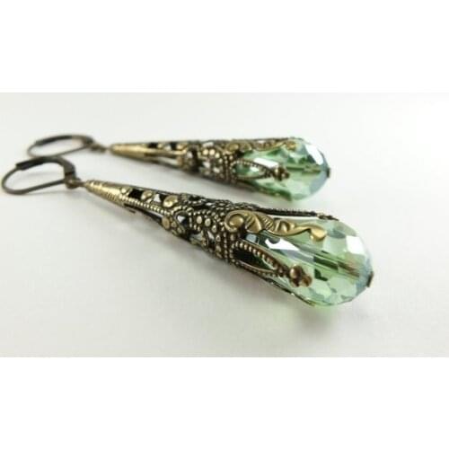 Amethyst Earrings Long Dangle Earrings Long Dangle Earrings Champagne Crystal Earrings