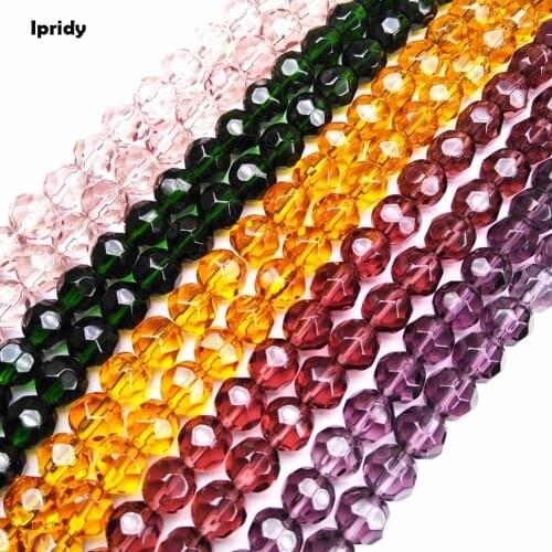 Free Shipping 1 strand/lot 32 Cutting Face Glass Ball Beads Level Crystal Beads Home Decor DIY Glass Beads