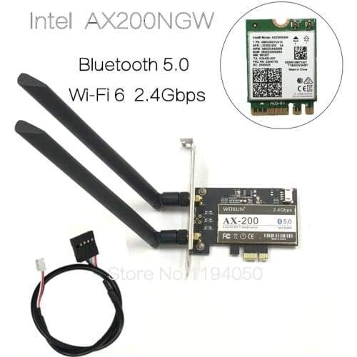 Wireless Desktop for Intel AX200NGW Wi-Fi 6 Bluetooth 5.0 Dual Band 2400Mbps PCI Express Wifi Adapter AX200802.11axWindows 10