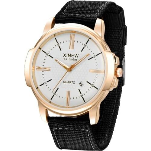 Relogio Masculino NEW XINEW Brand Watches Montre Homme Mens Fashion Nylon Band Calendar Simple Vintage Quartz Watch Reloj Hombre