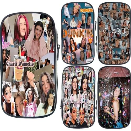 Girls Charli Damelio Pencil Case Students Large Capacity Stationery Storage Bag Pencil Box Kids Pen Bag Boys Pencil Holder