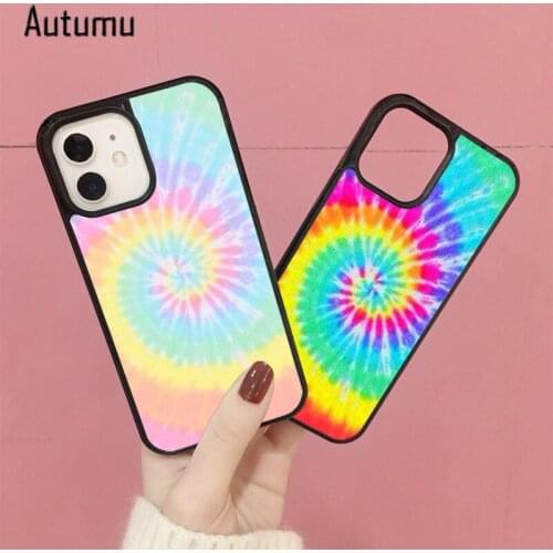 Phone Case for iPhone 12 mini X XS XR 11 Pro Max SE 2020 5 6S 7 8 Plus Samsung Galaxy S8 S9 S10 S20 S21 Color Tie Die Cover