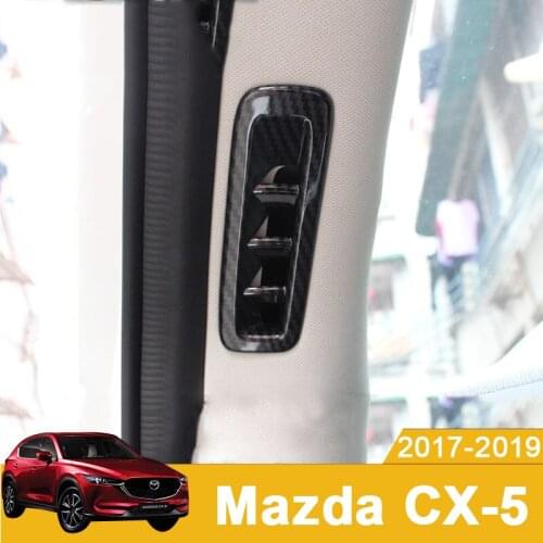 For Mazda CX-5 CX5 2017 2018 2019 Carbon fiber look A-Pillar Air Vent Surround Cover and ring tweeter modified audio accessories
