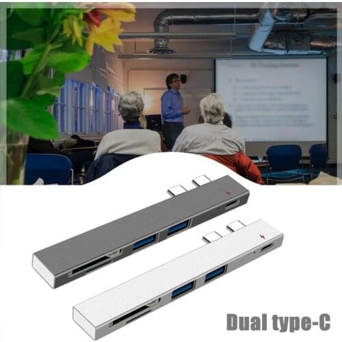 2colors Multifunctional Type-C Docking Station Concentrator Aluminum Alloy Double Head Double Head Type-C