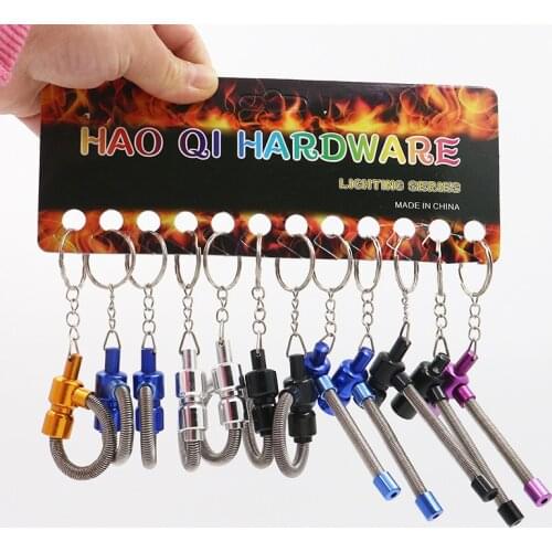 Flexible Portable Mini Metal Bendab Smoking Pipes spring Tobacco Pipe Grinder Smoke Narguile Hookah