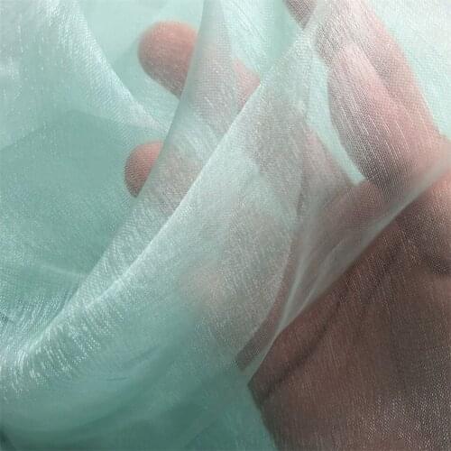 Glossy Shining Water Blue Green Gauze Skirt Outer Gauze Half-length Skirt Hemline Gauze Costume Dress Designer Decorative Fabric