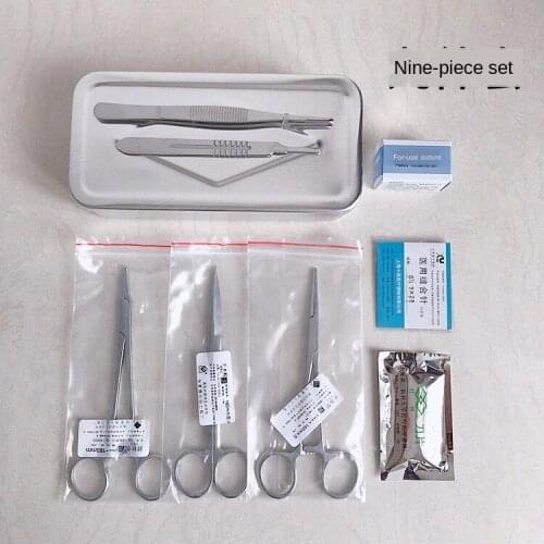 Animal Surgical Instruments Eight-Piece Set Pet Basic External Surgical Anatomy Suture Tool Veterinary Surgical Kit