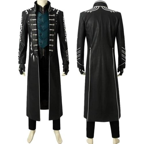 Games DMC 5 Vergil Cosplay Costume Halloween Carnival Fashion Clothing Complete Outfit With Jacket Boots