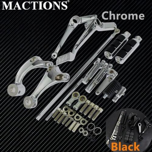 Black Chrome Forward Controls Complete Kit With Pegs Lever Linkages For Harley Sportster Iron 883 1200 04-12 13 14 15 2016 Year