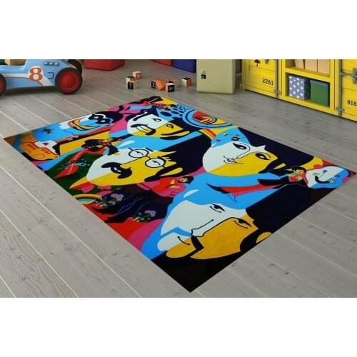 The Beatles 7 Graffiti Patterned Carpet ,Non Slip Floor Carpet,Teens Carpet,Turkish Rug