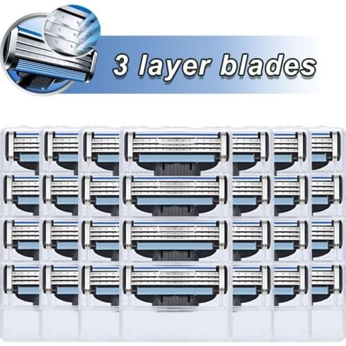 Razor Blades Suitable For Gillette Mach 3 Razor Head 3-layers Replacement Shaving Blades Razor For Safely Facial Cleansing