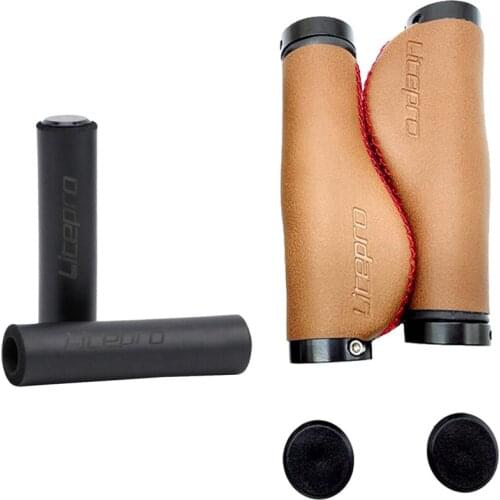 Litepro 2 Pair Bicycle Accessories: 1 Pair Ultra Light Silicone Hand Grip & 1 Pair PU Leather Handlebar Grips