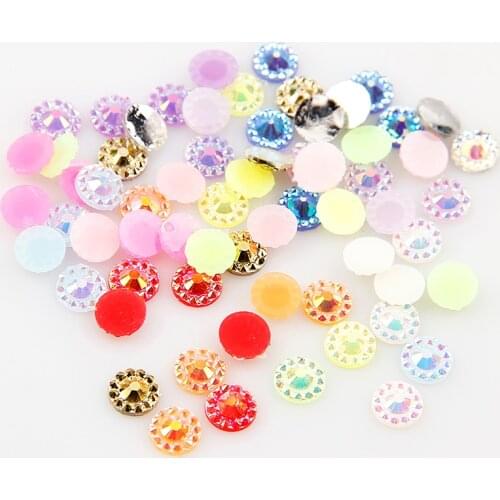Fashion 4mm Nail Resin Rhinestone 1000pcs Nail Art Sun Flower Decoration About 15 Kind Colors For DIY Nail Art Decorations