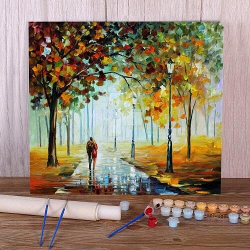 Oil Painting Style Fall Love Paint By Numbers Kit Acrylic Paints 50*70 Picture By Numbers Photo Home Decoration Art