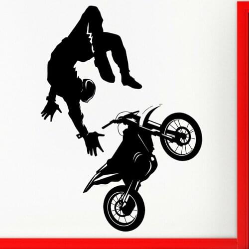 Motorcyclist Wall Stickers Bike Motocross Decor Extreme Speed Decor Wall Decal Vinyl Sport Home Bedroom Decor Stickers C111