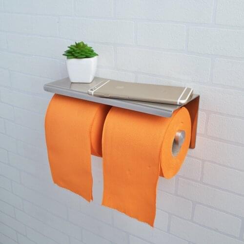 Wall Mount Brushed Stainless Steel Double Roll Toilet Paper Holder Storage bathroom Towel Dispenser Tissue Roll Hanger