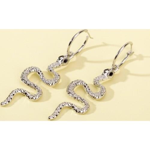 New Long Snake Earrings Gold Color Dangle Earings For Women Vintage Personality Animal Female Fashion Jewelry factory Outlet