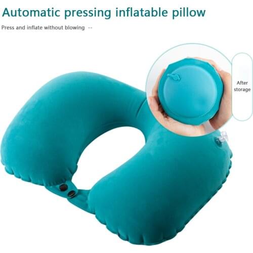 Neck Pillow U Shaped Air Inflatable Travel Pillow Neck Support Home Car Auto Accessories