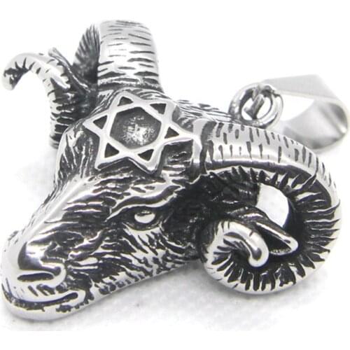 Support Dropship New Sheep Head Pendant 316L Stainless Steel Jewerly Band Party Animal Head pendant