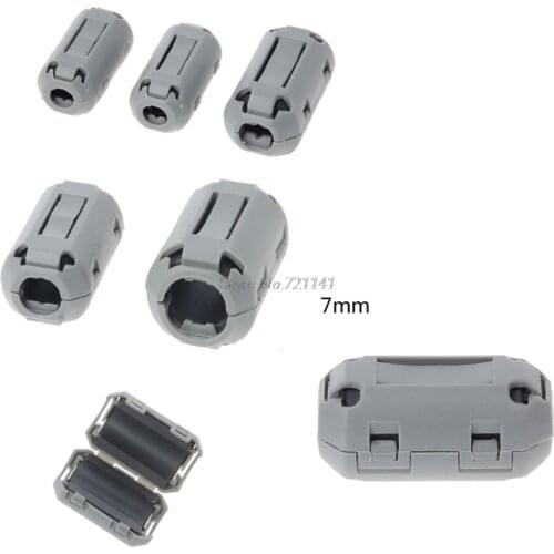 7mm Gray Ferrite Core Cord Ring Choke Bead RFI EMI Noise Suppressor Filter for Power Cord USB Cable Antenna Audio Cable Dropship