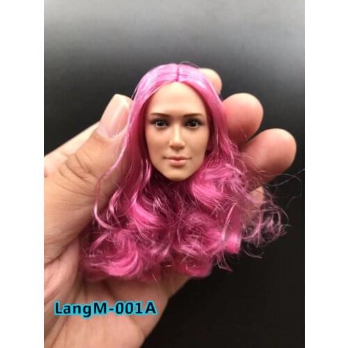 Custom 1/6 Scale Colorful Long Hair Female Soldier Head Sculpt for 12in Phicen Hottoy Doll Model Figure Collection Toys