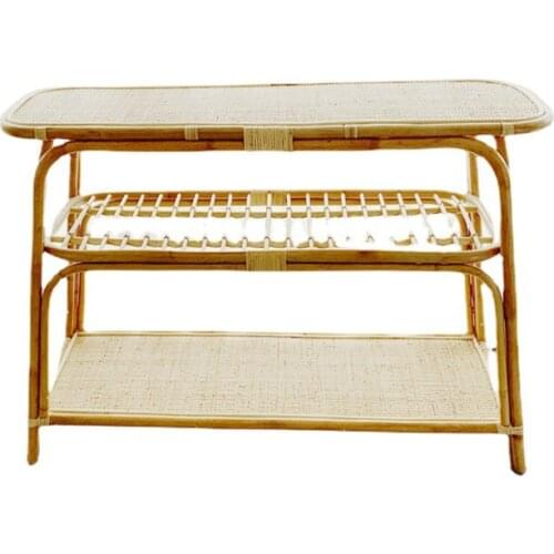 TT Ancient Fish Rattan Storage Rack Ins Creative Corner Storage Three-Layer Rattan Rack Simple B & B Decoration Living Room