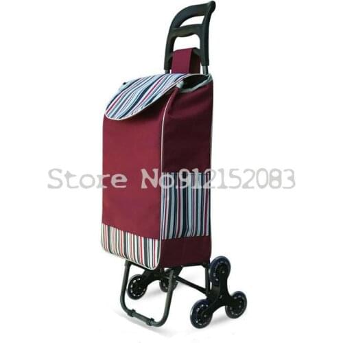 Climbing Shopping Cart Grocery Shopping Cart Small Cart Folding Trolley Trolley Old Hand Cart Portable Household Small Trailer
