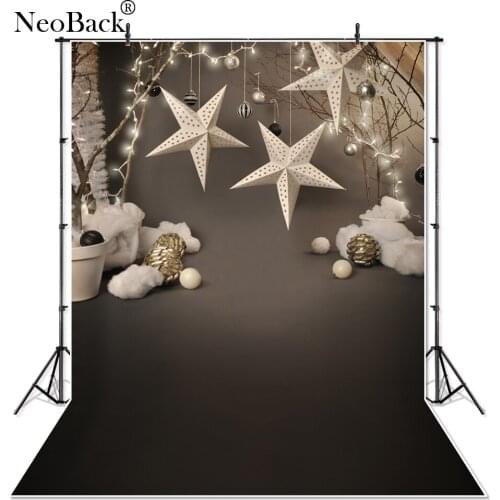 Thin Vinyl Dark Tone Christmas Star Photographic Backgrounds Holiday Decoration Photography Studio Children Photo Backdrops