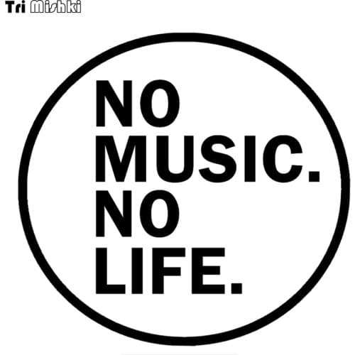 Tri Mishki HZX390 15x15cm no music no life funny car sticker auto sticker car decals