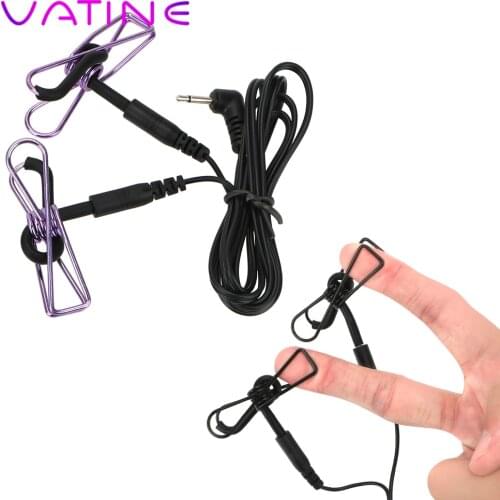 VATINE Electric Shock Nipple Clamps Electro Shock Nipple Clips Breast Massager Medical Themed Toy Sex Toys for Women and Men