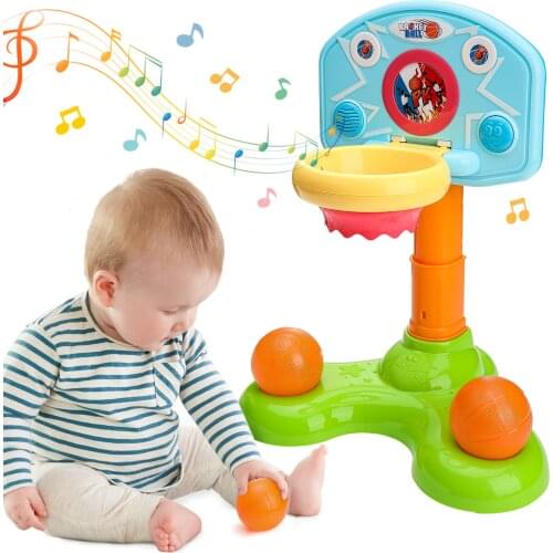 1set Baby Toy Basketball Frame Sound Light Indoor Shooting Masters Parent-Child Interaction Exercise Childrens Interest Playing