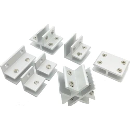 1pcs Glass/Acrylic Showcase clips/connector 90 180 135 Degree Glass Clamp Clip Cabinet F T type Cross Fixed Buckle Connector