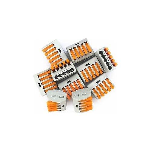 10xWire Spring Quick Connect 5 Pin Push Clamp Connector 32A Cable Terminal Block XWJ