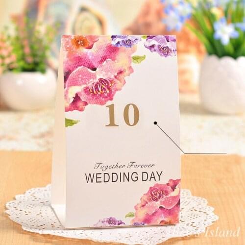 20 pcs/lot Anniversary Wedding Table Name Number Card Baby Shower Birthday Party Table Name Card Number Cards