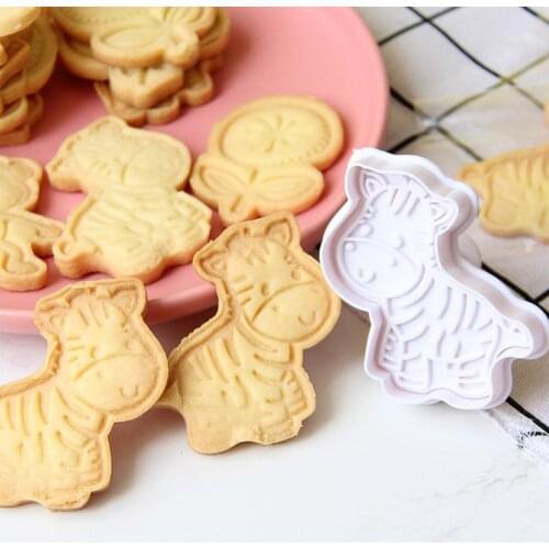 2020 New 4pcs Cake Tools Animal Cutter Set Cookie Cutters Baking Pastries Mold Biscuits Stamp And Mould Fondant Biscuit B8Q8