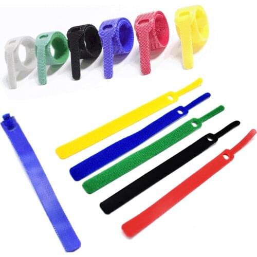 50Pcs straight type reusable color cable ties, nylon cable ties, Velcro cable ties, with hook and loop wire management tools