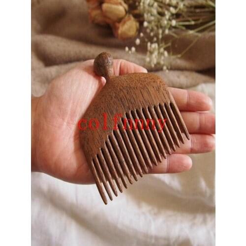 500pcs/lot Fast Shipping Customized Portable Wooden Beard Hair Comb New fishtail comb Size:9.5*9cm