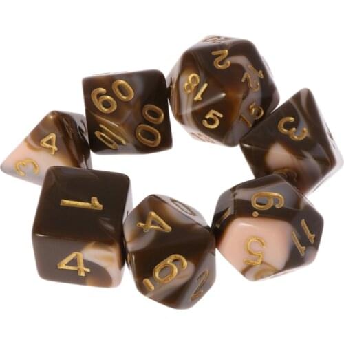 7pcs/set Polyhedral Dice Acrylic Digital Dice D4-D20 Dice For Dungeons&Dragon D&D RPG Poly Game Dropshipping