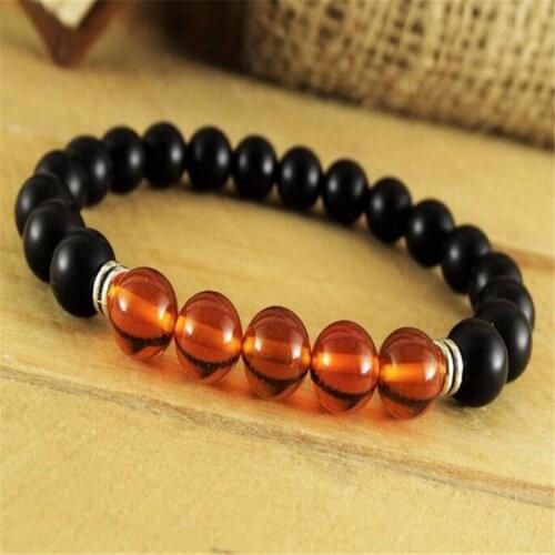 8mm Frosted Obsidian Bracelet 7.5 inch Bless Meditation Healing Bead Reiki Pray Yoga Handmade Wrist Men Spirituality Cuff Sutra