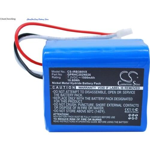 Cameron Sino 1500mAh Battery 4409709, GPRHC202N026 for iRobot 5200B, Braava 380, 380T, For Proscenic Pro JOJO