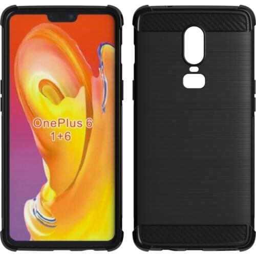 Shock Absorption Cover Soft TPU Anti Scratch Carbon Fiber Design Back Case for OnePlus 6,1+6