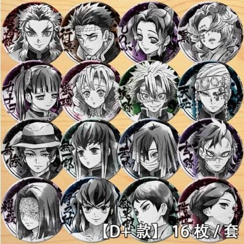 Anime Demon Slayer Iguro Obanai Himejima Kyoumei Rui Figure 4588 Badges Round Brooch Pin Gifts Kids Collection Toy