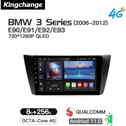 Kingchange Octa-Core Android 11 Car Video Player For BMW 3 Series E90 E91 E92 E93 Radio Multimedia Stereo GPS 2 Din