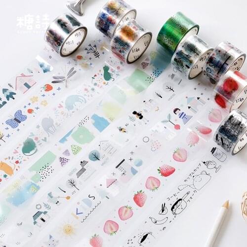 Wonderful World Series Decorative Adhesive Tape PET Masking Washi Tape DIY Scrapbooking Sticker Label japanese stationery