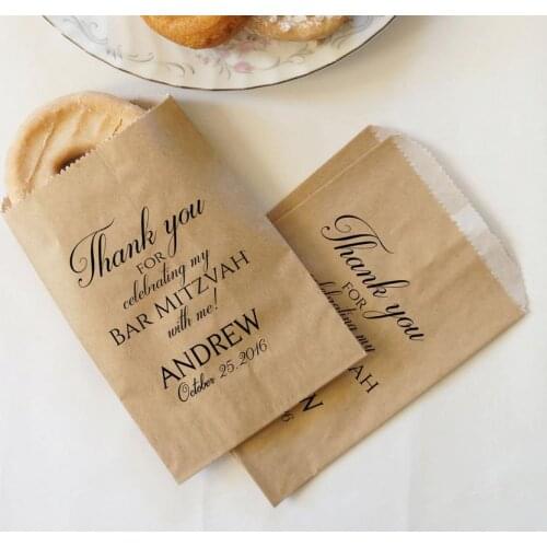 Personalized Graduation Party Bridal baby Shower Kraft Paper Bakery Cookie desserts gifts Favors Bags holder pouch Custom Names