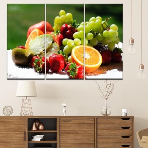 Canvas Painting All kinds of fresh fruit 3 Pieces Wall Art Painting Modular Wallpapers Poster Print for living room Home Decor