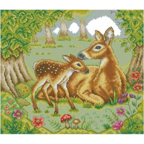 Mother Deer patterns Counted Cross Stitch 11CT 14CT 18CT DIY Chinese Cross Stitch Kits Embroidery Needlework Sets