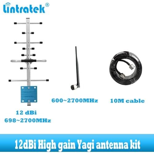2g 3g 4g antenna kit for cellular amlifier 698~2700MHz Yagi antenna 12dBi for Mobile cellphone signal booster GSM LTE WCDMA CDMA